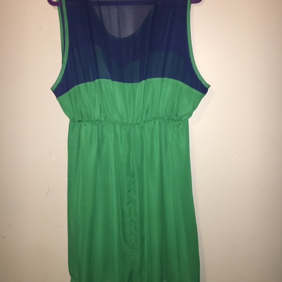 Green Illusion top Minidress - Picture 3 of 4
